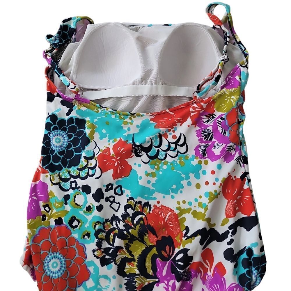 Catalina Floral Print One-Piece Swimsuit Sz 16 - Picture 4 of 8